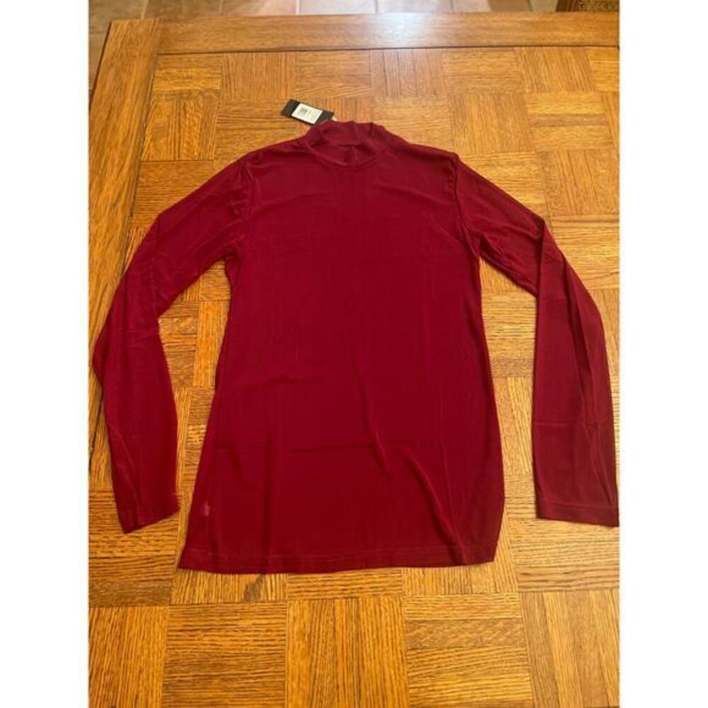 Sheer long sleeve top in Maroon size S